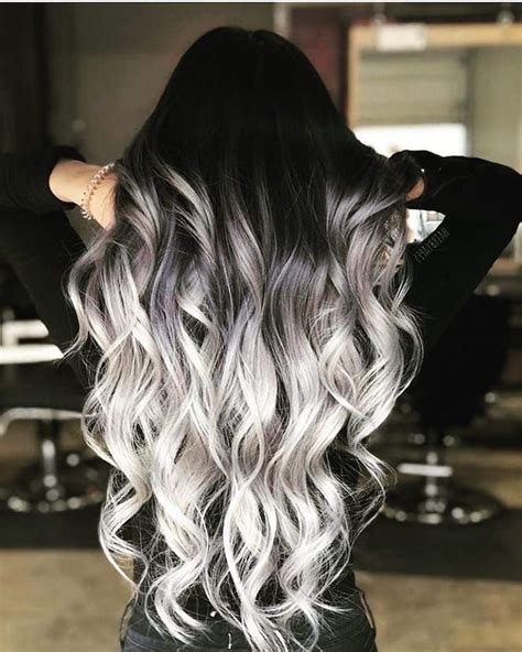 black to platinum hair ombre